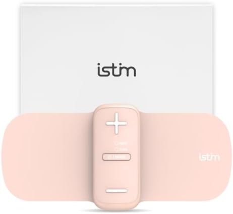 iStim S1 Wireless TENS Unit for Menstrual Relief – Period Pain Relief Device for Period Cramps and Back Pain, TENS Machine with Heat, Rechargeable Drug-Free TENS Massager with Japanese Gel Pads by iSTIM