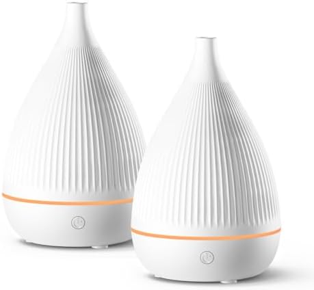 Ultrasonic Essential Oil Diffuser, Home Fragrance Aroma Diffuser with Auto Shut-Off, Color Change Night Light & Ultra-Quiet Operation, BPA-Free Portable Aromatherapy Humidifier for Home (White-2) by SoulOrigin