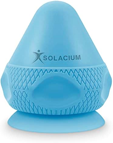 Solacium Mountable Massage Therapy Tool - Multi-Surface Suction Cup Wall Massage Tool for Sore Muscles, Myofascial Release, Stress Relief, Trigger Point and Deep Tissue Massage (Light Blue) by Solacium