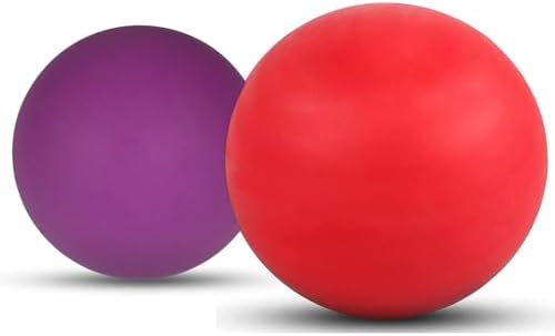 WOVTE Massage Lacrosse Ball for Sore Muscles, Shoulders, Neck, Back, Foot, Body, Deep Tissue, Trigger Point, Muscle Knots, Yoga and Myofascial Release (Blue) (Red Purple) by WOVTE