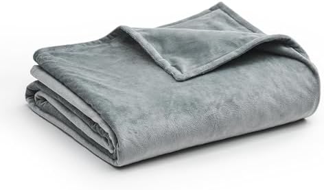 YnM Fuzzy Duvet Cover for Weighted Blankets with 8 Strings (Dark Grey, 60''x80'') by YNM