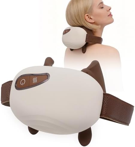 Neck and Shoulder Massager, Deep Tissue Massage 4D Bionic Real Touch Shiatsu with 3 Modes, Portable Electric Kneading Massager for Back Pain Relief, Gifts for Men Women Home Office by Unknown