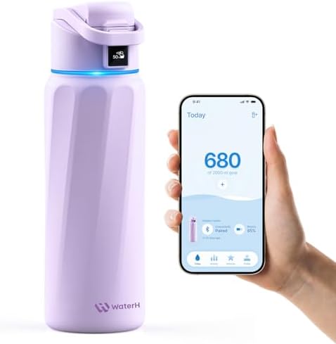 WaterH BOOST Smart Water Bottle Tracker with Reminder to Drink Water, 32oz by WATERH