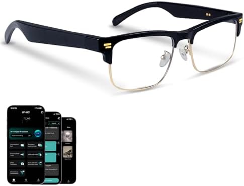 AI Smart Glasses, 164 Languages Bluetooth Glasses with Speakers - Gold by Padom