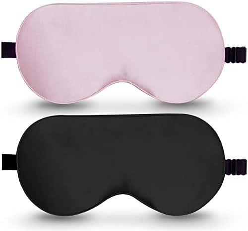 BeeVines 100% Mulberry Silk Sleep Mask, Light Blocking Eye Masks (2 Packs) by BeeVines