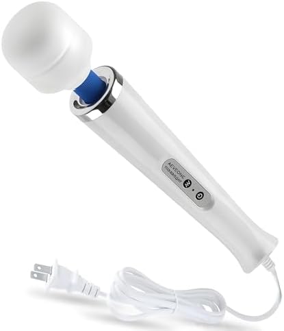 AEVEONE Personal Massage Device - Handheld Vibration Massager - Powerful Wired Wand - Best for Travel - Magic Stress Away - Perfect on Back Legs Hand Pains and Sports Recovery - White by AEVEONE