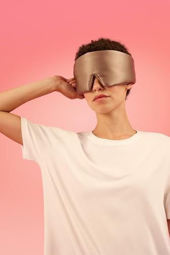 Glow People Silk Sleep Mask – 100% Mulberry Silk Eye Mask for Sleeping, Total Blackout, Cloud-Soft and Adjustable for Beauty Sleep and Travel - Mink - Image 6