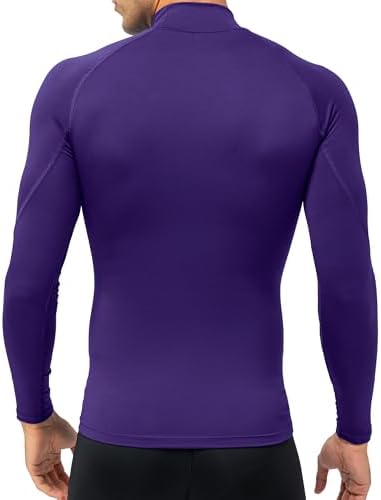 SPVISE Men's Compression Shirts Long Sleeve Mock Turtleneck Workout Tops - Image 5