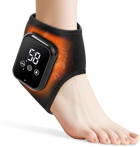 Cordless Ankle Heating Pad, Ankle Massager with Heat, FSA Eligible Items List Foot Heating Pad, Rechargeable 3 Vibration and Heating Modes, HSA Approved Products (Black) by EDIFOLLY
