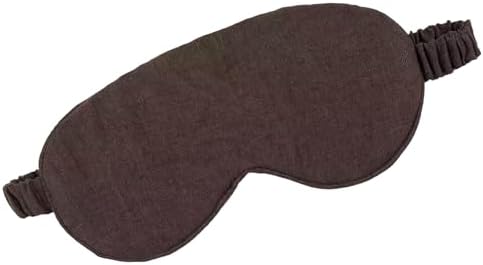 Eye mask Pure Linen Sleep Mask with Elastic Band, No Pressure On Eyes,Side Sleeper Eye Cover Organic Cotton Core Blindfold,Napping & Yoga Travel Essentials (Coffee) by lyssiatina