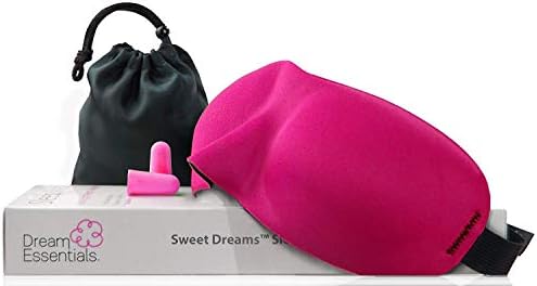 Wild Essentials Sweet Dreams Contoured Sleep Mask Kit with Travel Pouch and Earplugs Set ~ Pink - Image 2
