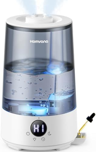Homvana 3.6L Top-Fill Cool Mist Humidifiers for Bedroom, Large Room(Grey) by Homvana