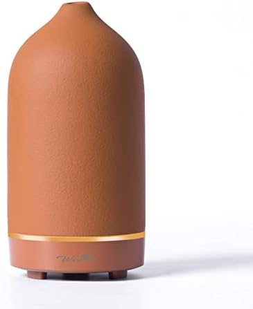 Essential Oil Diffuser,120ml Aromatherapy Ceramic Diffusers with Auto Shut Off Function for Home Office Room(Terracotta) by Wanlola