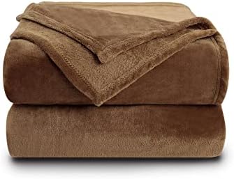 NANPIPER Fleece Blankets Super Soft Flannel Queen Size Blanket for Bed Luxury Cozy Microfiber Plush Fuzzy Blanket,Coffee Brown by NANPIPER