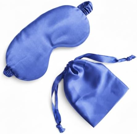 [1 Pack] QSYW Sleep Masks, Satin Eye Mask for Sleeping - Silky Eye Masks Bulk with Storage Bag & Elastic Strap,Blue by QSYW