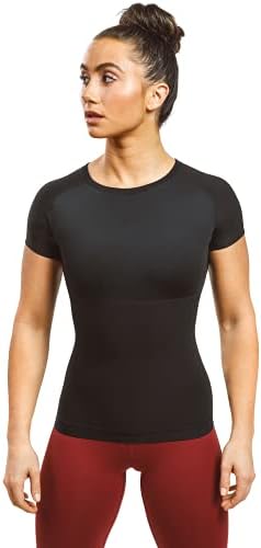 Sweat Shaper Women's Athletic Tee, Short Sleeve High-Performance Compression T-Shirt, Performance Baselayer Workout Shirt - Image 2
