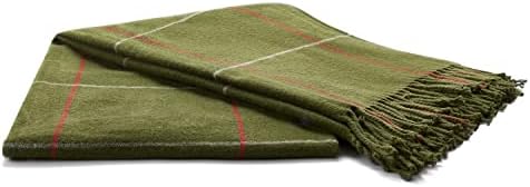 Arus Acrylic Highlands Collection Queen Size Throw Blanket Olive, 60x80 - Image 3