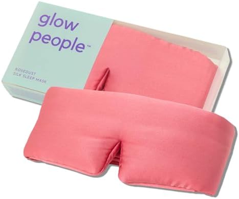 Glow People Silk Sleep Mask – 100% Mulberry Silk Eye Mask for Sleeping, Total Blackout, Cloud-Soft and Adjustable for Beauty Sleep and Travel - Rose Dust by GlowPeople