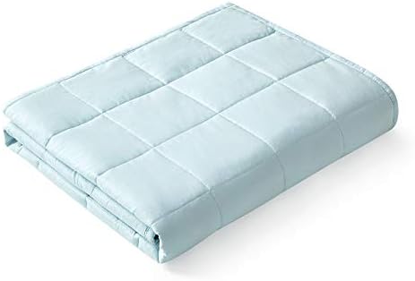 YnM Weighted Blanket,Heavy 100 Percent Oeko-Tex Certified Cotton Material(Light Blue, 80''x87'' 30lbs), Two Persons(140~240lb) Sharing Use on Queen/King Bed | A Duvet Included by YNM