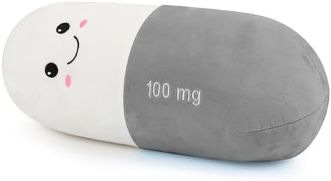 Cervical Neck Roll Pill Pillow, Cylinder Bolster Chill Pillows with Washable Cover, Round Neck Pillows Support for Bed Sleeping, Designed for Head, Neck, Lumbar, Legs Back and Yoga (Grey, M) by Sexysamba