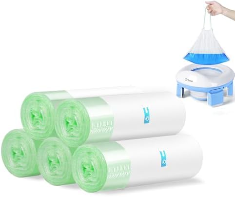 Orzbow Portable Potty Liners with Drawstring, 100 Count, 9.5 x 12.6 inches by Orzbow-MakeParentingEasier