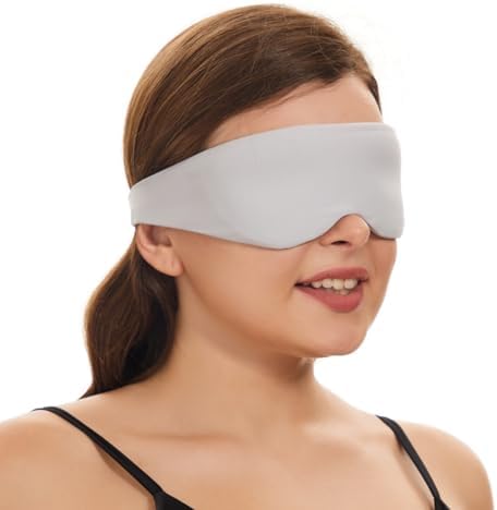 ALASKA BEAR Side Sleeper Sleep Mask, Patented, 100% Blackout, Pale Grey by ALASKABEAR