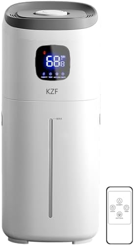 KZF Humidifiers for Bedroom, 15L Large Room Humidifier, 2000 Sq.ft Coverage, 72Hrs Runtime, Top Fill, 26dB Quiet, 3 Mist Levels & Diffuser, Auto Shut-Off, Ready for Baby Nursery Home and Plants by BreathePureLiveNaturally