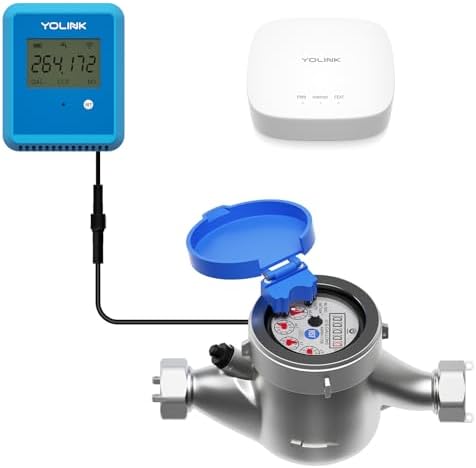 YoLink FlowSmart NSF Smart Water Monitor and Leak Detection: 1 Inch Advanced Smart Home Water Meter, Hub Included by YoLink