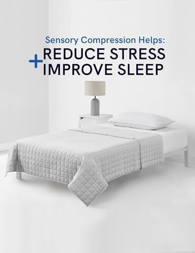 YnM Cooling Weighted Blanket for Adults, 20lbs Heavy Bed Throw for One Person of 190lbs, Perfect for Hot Sleepers with Cooling Rayon/Glass Beads(48x72 Inches,Twin/Full Bed, Light Grey) - Image 3