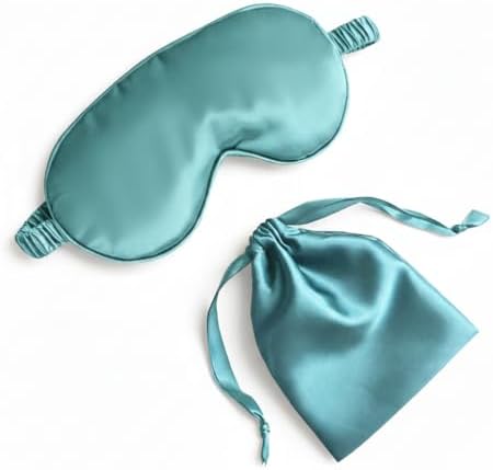 [1 Pack] QSYW Sleep Masks, Satin Eye Mask for Sleeping - Silky Eye Masks Bulk with Storage Bag & Elastic Strap,Green by QSYW