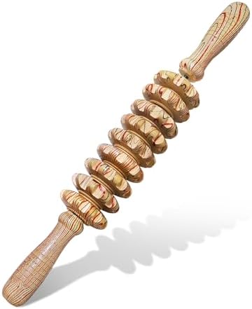 Wooden Massager Handheld Roller Trigger Point Massager Stick for Fascia, Cellulite, Muscle & Abdomen , Body Therapy Massager, Muscle Belly Relief Tool… by Deston