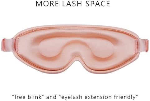 ALASKA BEAR Upgraded Silk Eye Mask with Deep Contour Molded Cups for Beauty Sleep & Lashes Extensions, Zero Pressure Sleeping Eye Cover with Silk-Cover Adjustable Strap - Image 2