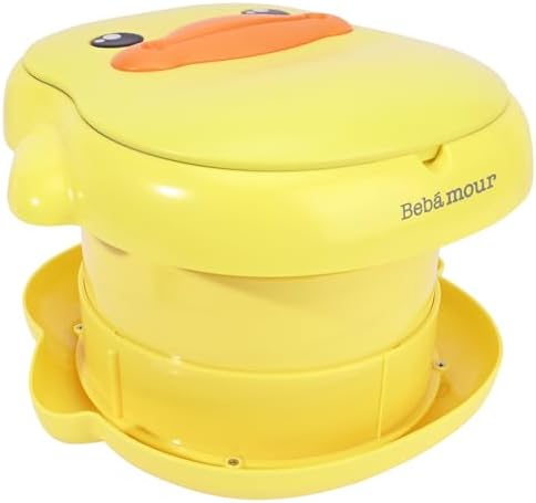 Bebamour Portable Potty Seat for Kids Travel - Foldable Training Toilet Chair for Toddler Girls with Storage Bags for Outdoor and Indoor Easy to Clean (Yellow) - Image 4