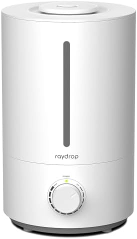 raydrop Cool Mist Humidifiers for Home Babies, 3.0 L Quiet and Top Fill Ultrasonic Humidifier for Bedroom, Auto Shut Off by raydrophumidifiers