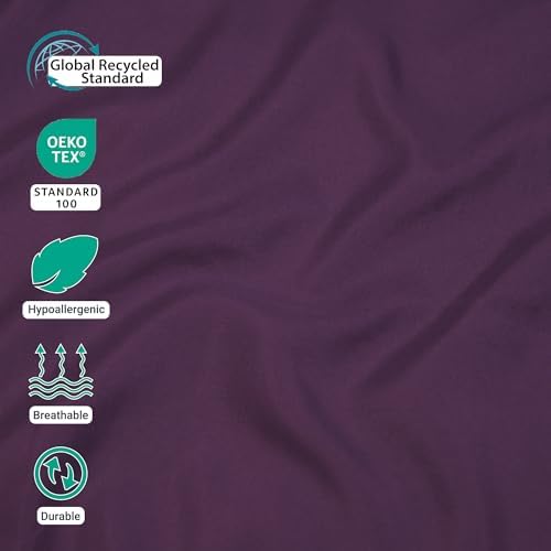 ZPECC Twin Flat Sheet Only 6 Pack, Durable Dark Purple Top Bed Sheets Hypoallergenic Soft Brushed Microfiber Color-Coded Label, 66"x96" - Image 4