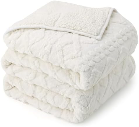 Drewin Weighted Blanket 15lbs Queen Size for Adults,Cream White,60" x 80" by Home