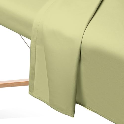 Saloniture 3-Piece Microfiber Massage Table Sheet Set - Premium Facial Bed Cover - Includes Flat and Fitted Sheets with Face Cradle Cover - Sage Green - Image 4