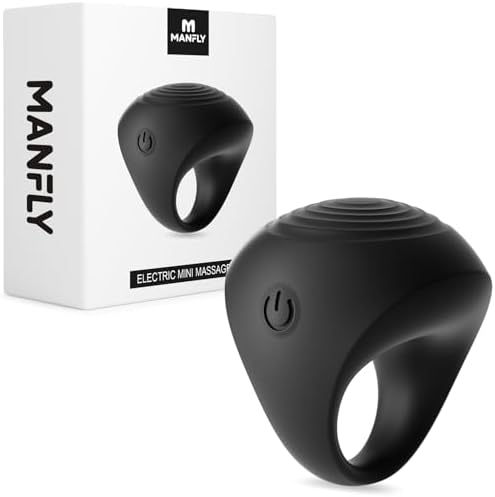 Mini Finger Massage Ball, Waterproof Rechargeable Body Relaxation Massage Tool (Black) by MANFLY