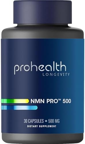 ProHealth NMN Pro 500 (30 Capsules) Clinically Studied Uthever NMN. NAD+ Precursor for Cellular Energy, Mitochondrial Support & Healthy Aging. USA Manufactured, Triple Lab-Tested by ProHealthLongevity