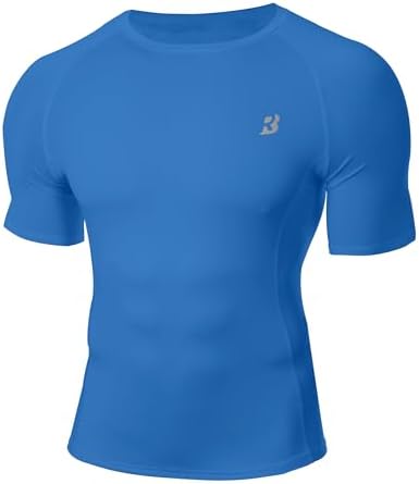Roadbox Compression Shirt Men Short Sleeve, Cool Dry Base Layer Athletic Undershirts, Workout T-Shirt for Sports Gym Running by Roadbox