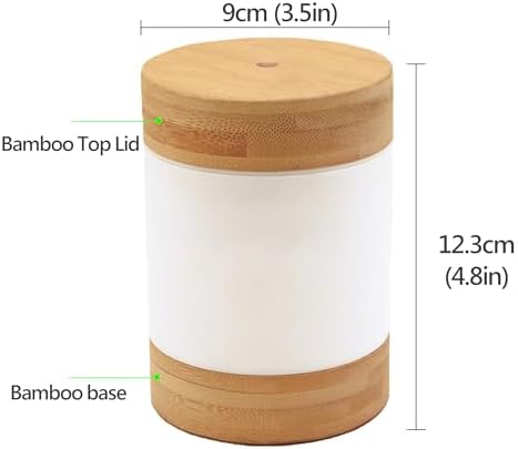 Bamboo Cool Mist Humidifier with Phone Stand, 400ml Ultrasonic Mini Humidifier, Quiet Desktop with Dual LED Night Light, USB-C Portable, Auto Shut-Off for Bedroom, Office, Travel - Image 6