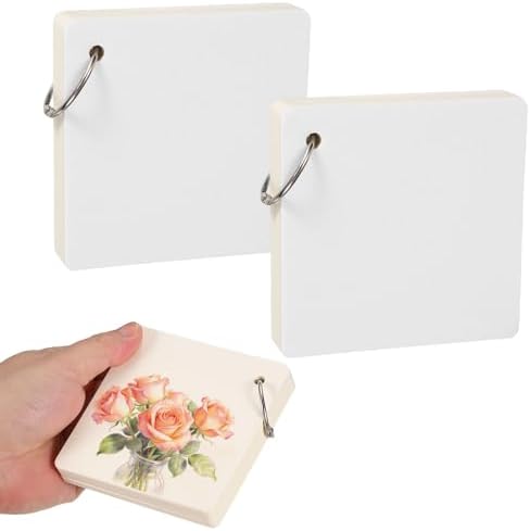 PATIKIL 2 Pcs Mini Watercolor Sketchbook, 3.94 x 3.94 55 Sheets/110 Pages Portable Square Travel Watercolor Notebook 230GSM (107lb) Detachable Painting Sketch Book Art Sketchbook, White by PATIKIL