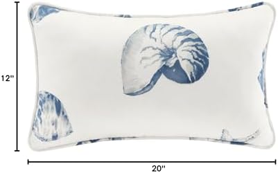 Harbor House Modern Design Decorative Pillow Hypoallergenic Sofa Cushion Lumbar, Back Support, Oblong 12" x 20", Beach House, Cotton Coastal Blue - Image 4
