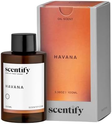 Scentify Havana Aroma Oil Refill Scent for Oil Diffusers - Oak Moss, Rum, Paprika, Mahogany Scents - Luxurious Relaxing Aromatherapy Diffuser Fragrance 100ml, 3.38 oz by Scentify