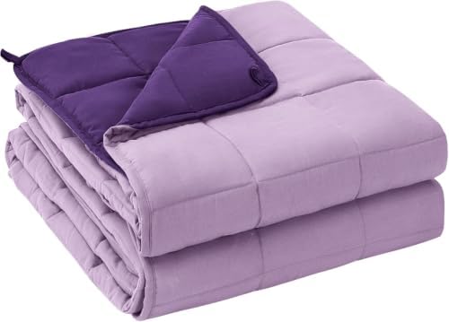 yescool Weighted Blanket for Adults (12 lbs, 60" x 80", Purple) Cooling Heavy Blanket for Sleeping Perfect for 110-130 lbs, Queen Size Breathable Blanket with Premium Glass Bead, Machine Washable by yescool