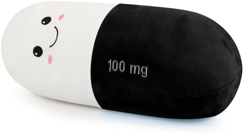 Cervical Neck Roll Pill Pillow, Cylinder Bolster Chill Pillows with Washable Cover, Round Neck Pillows Support for Bed Sleeping, Designed for Head, Neck, Lumbar, Legs Back and Yoga (Black, M) by Sexysamba