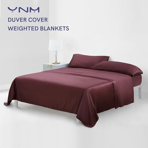 YnM Exclusive Cooling Duvet Cover for Weighted Blankets with 16 Strings (Rose Purple, 48"x72") - Image 2