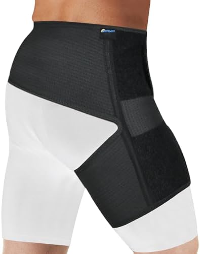 Tenbon Adjustable Hip Brace for Sciatica Pain Relief & Sacroiliac Support - Compression Wrap for Hamstring, Hip Flexor, Groin Injuries, Thigh Stabilizer - SI Joint Belt for Men & Women (L/Right) by Tenbon