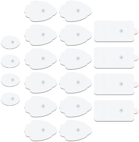 Belifu TENS Unit Electrode Pads Reusable Self-Adhesive Replacement Massage Pads Latex Free, Standard Connection Snap on 3.5mm Cable for Tens EMS Massager by Belifu