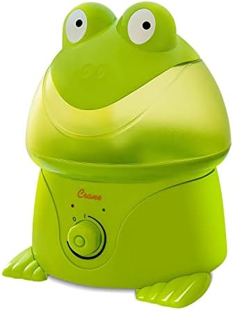 Crane Ultrasonic Cool Mist Animal Humidifier for Kids Bedroom and Nursery, 1 Gallon Easy Clean, Adjustable Settings, Frog Humidifier by Crane